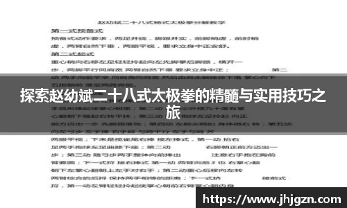 探索赵幼斌二十八式太极拳的精髓与实用技巧之旅